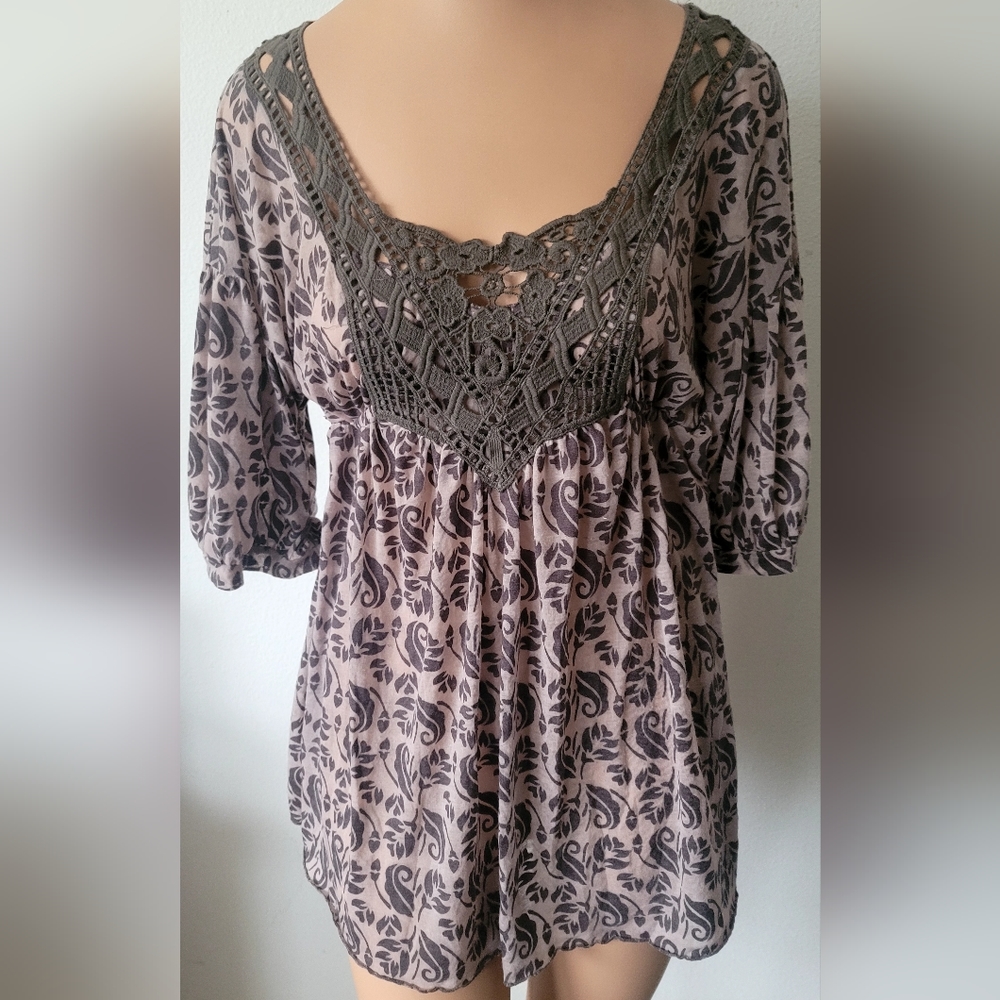 ❤️ Anthropology TESTAMENT Heavy Lace Accent Top/ Blouse   3 For $15